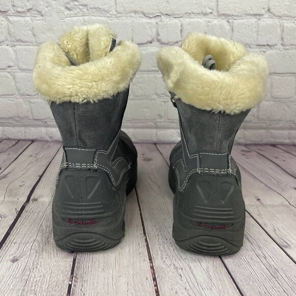 Columbia Omni-Heat Gray Pink Winter Snow Boots Girl Size 6/W Size 8 (BY1291-022) - Picture 8 of 10